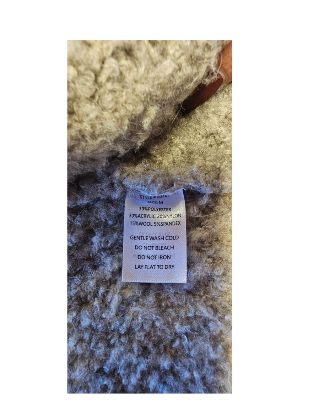 NWOT NEUFLORA Open-Front Taupe Chunky Knit Cardigan Sweater - Picture 5 of 5